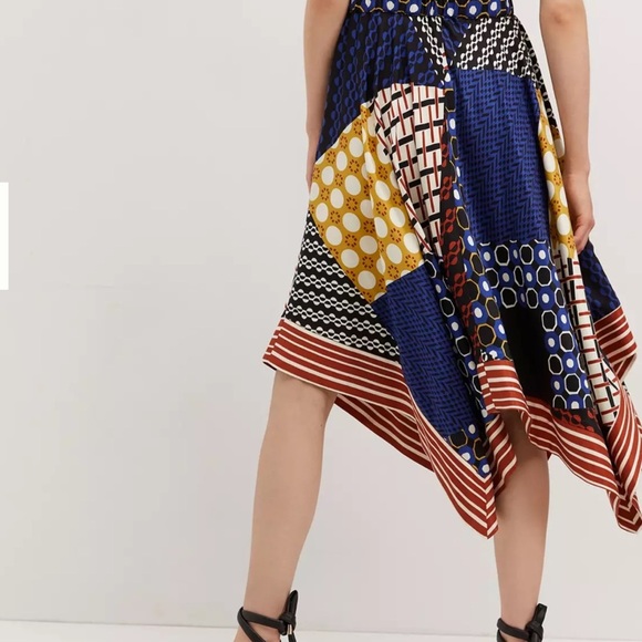 Anthropologie Maeve Contrast Asymmetrical Shirt Dress NWT Small - Picture 13 of 15